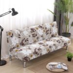 Printed Futon Armless Sofa Bed Cover