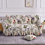 Milk Silk Printed Sofa Slipcover With Skirt