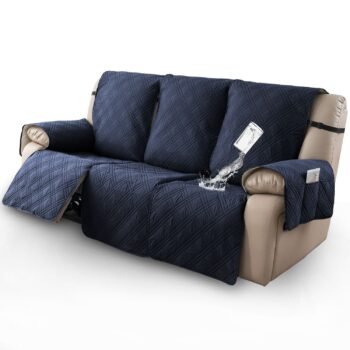 1PC Recliner Sofa Cover with Pockets & Elastic Straps (3Seat)