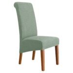 XL Size Solid Light Color Long Back Chair Covers Light Green