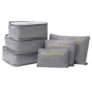 Slogan Graphic Travel Storage Bag 6pcs