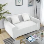 Solid Color Super Stretch Sofa Cover White