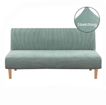 Armless Solid Light Color Sofa Slipcover Bean Green