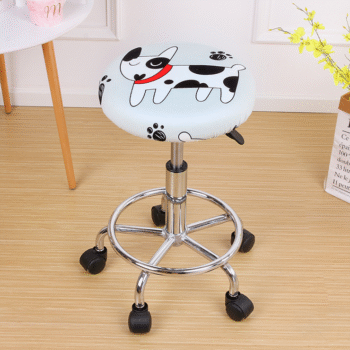 Elastic Round Bar Stool Cover Flower Cute Dog