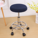 Elastic Round Bar Stool Cover Navy Blue