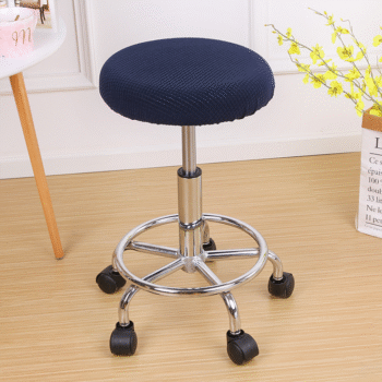 Elastic Round Bar Stool Cover Navy Blue