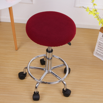 Elastic Round Bar Stool Cover Burgundy