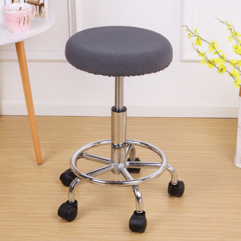 Elastic Round Bar Stool Cover Dark Grey