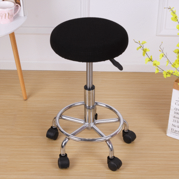 Elastic Round Bar Stool Cover Black