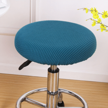Elastic Round Bar Stool Cover Blue