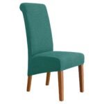 XL Size Solid Dark Color Long Back Chair Covers Green