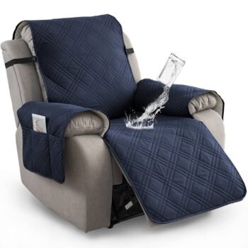 1PC Recliner Sofa Cover with Pockets & Elastic Straps