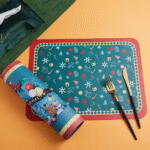 Faux Leather Christmas Heat Resistant Placemats (2 Pcs)
