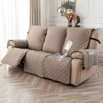 Stylish 3-Seat Recliner Sofa Cover with Elastic Edges