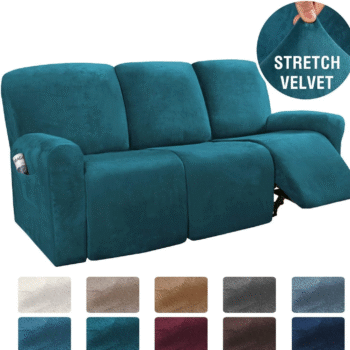Velvet Stretch Recliner Slipcover DEEP TEAL