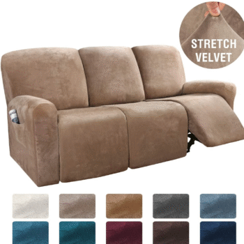Velvet Stretch Recliner Slipcover CAMEL