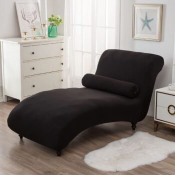Chaise Lounge Sofa Cover Black