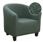 Plaid Fleece Solid Color Stretch Tub Chair Cover