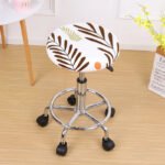 Elastic Round Bar Stool Cover Leaves01