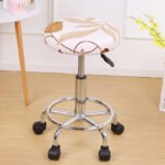 Elastic Round Bar Stool Cover Leaves02