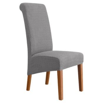 XL Size Solid Light Color Long Back Chair Covers Grey