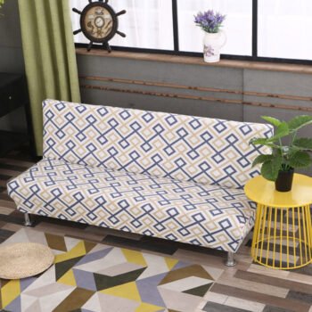 Printed Futon Armless Sofa Bed Cover
