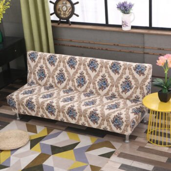 Printed Futon Armless Sofa Bed Cover
