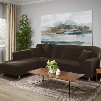 L-Shaped Sectional Couch Covers Chocolate