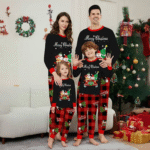 Car Snowman Printed Family Matching Christmas Pajamas Sets