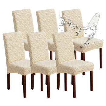 Flower Jacquard Solid Color Stretch Chair Cover